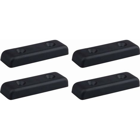 – Lot de 4 patins glisseurs rectangulaires à visser 100 x 30 x 15mm – Plastique noir pour protection sol parquet – Glissement fluide (1/2)