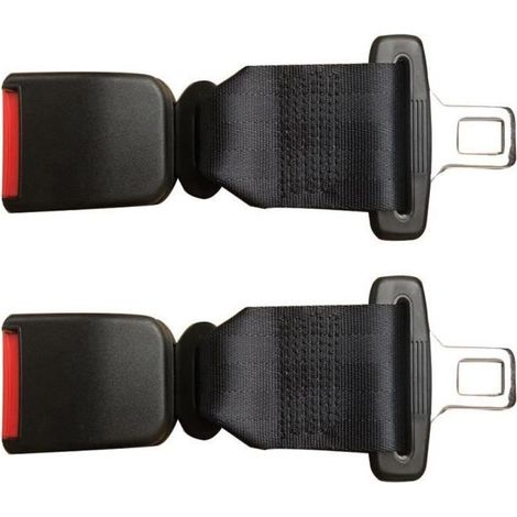 2PCS Extension Rallonge Ceinture de Securite Voiture Durable Fort Noir (1/3)