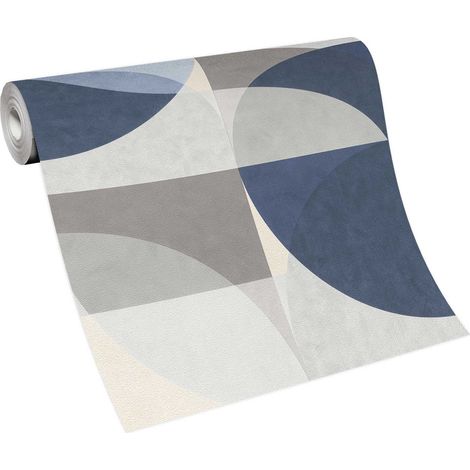 Papier peint gris argent effet 3D Tapisserie graphique originale grise argenté Papier peint intissé salon, salle à manger & chambre (1/5)