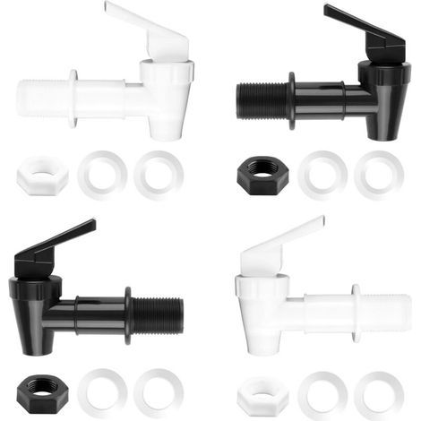 4 Pièces Robinet en Plastique pour Distributeur de Boissons, Robinet Recuperateur Eau de Pluie 3/4 Pouces Standard, Robinets Cuve Plastique Résistant Aux UV, Robinets Plastique Cuve À Eau (1/5)