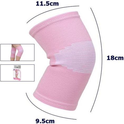 TrAdE Shop Traesio - Coppia Ginocchiere Fascia Elastica Anallergica Lavabile Per Bambini Rosa Tg. S -