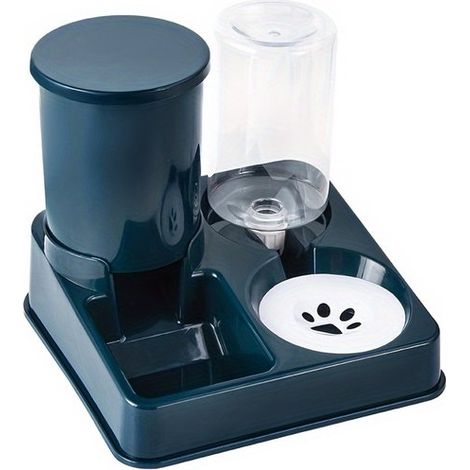 Automatischer Futter- und Wasserspender für Katzen – Dunkelblau – Automatischer Futterautomat – Automatischer Futterspender – Automatischer Futterautomat mit Timer und großem Fassungsvermögen – Geeign
