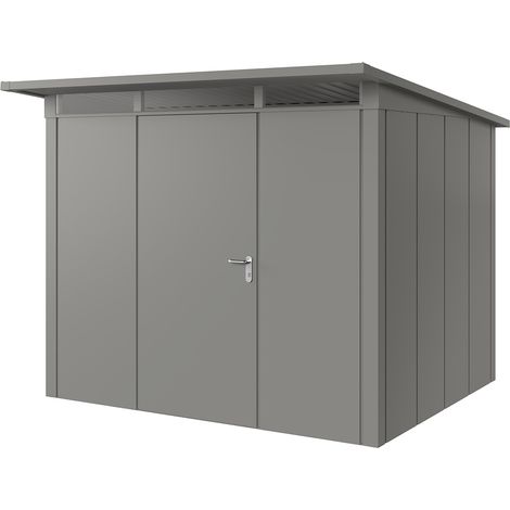Hörmann Metall-Gerätehaus "Juno" mit Pultdach, JPD9 - Design, 262 x 214 cm (B x T), graualuminium, 1-flüglige Tür, Anschlag links (1/5)