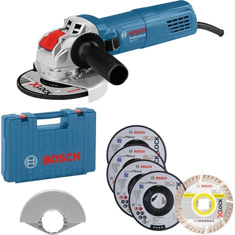 Bosch Professional Meuleuse d'angle GWX 750-125 (disque Ø 125 mm, avec jeu de 5 disques de tronçonnage et de meulage, housse de protection 125 mm, en coffret) - Édition Amazon [Exclusif Amazon]