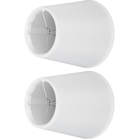 Lot de 2 abat-jour en tissu style européen à clipser pour lustre ou applique murale à vis E14, beige PT06 (1/5)