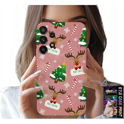 Custodia per Samsung Galaxy A13 4G - Motivo natalizio con renne e albero di Natale (1/5)