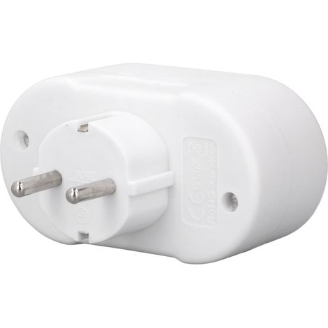 Adaptateur Prise Européenne 16A 250V, Convertisseur de Prise Standard EU, Double Prise Étanche et Compacte, Économiseur d'Espace pour Voyage, Chargeur Murale 2 Sorties (1/5)