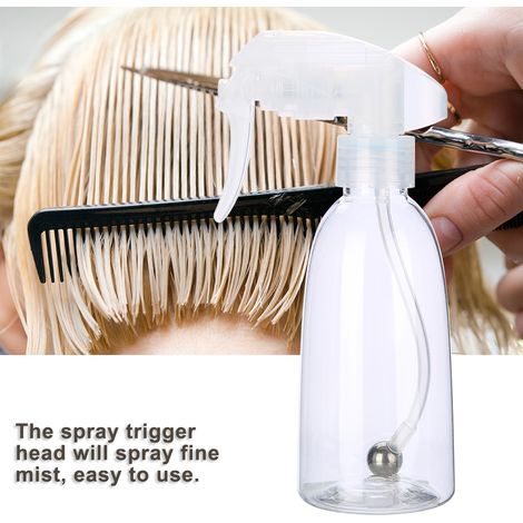 Bouteille pulvérisateur à cheveux rechargeable en plastique, vaporisateur d'eau professionnel pour salon de coiffure et barbier, outil de coiffage, blanc (1/5)