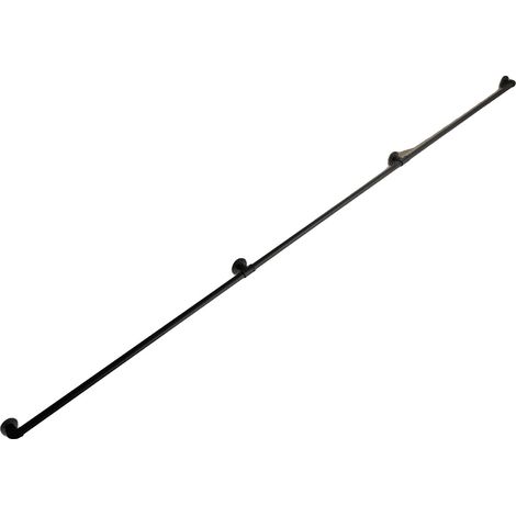 Barandilla de escalera, de pared, diseño moderno, negra. (1/2)