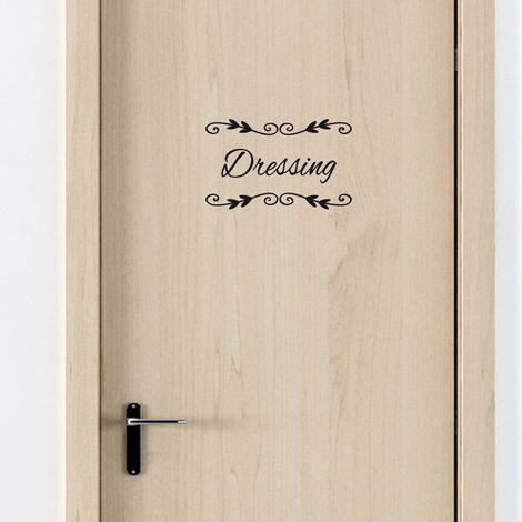 STICKER PORTE DRESSING DECO CHIC (I0302).- Noir - (1/5)