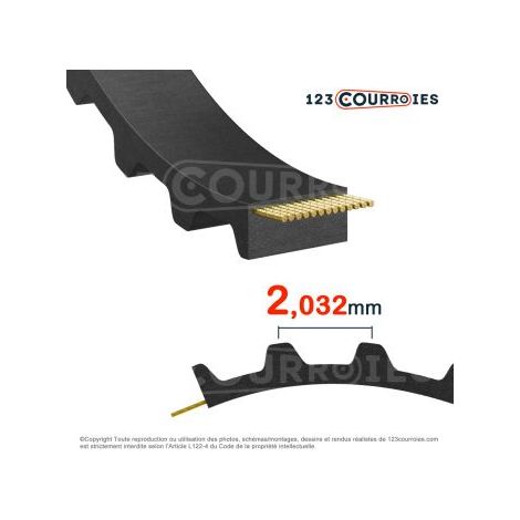 Courroie dentée simple 135MXL050
