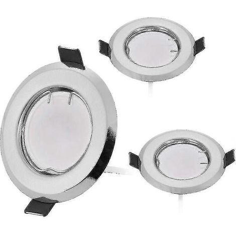 Lot de 3 spots LED encastrables ultra-plats avec 3 ampoules 5 W à intensité variable, module spot 220 V, perçage 55 mm, blanc chaud 3000 K, angle de faisceau 120°.