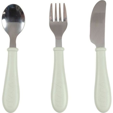 Posate didattiche per bambini BEABA set di 3 Verde grigio