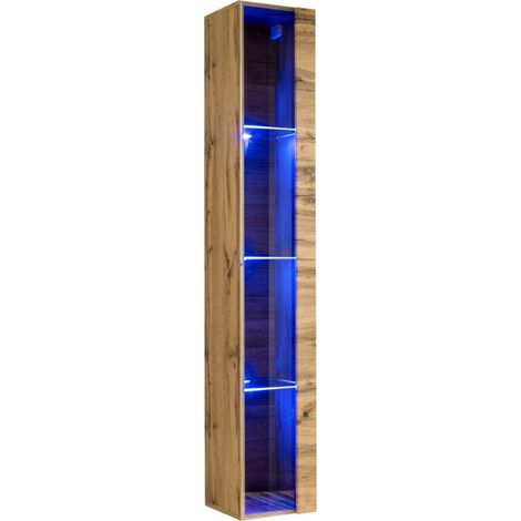 Vitrine Murale LED "Switch" 180cm Naturel (1/5)