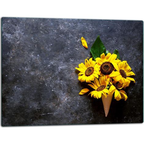 Planche à découper en verre 52x40 fleurs (1/5)