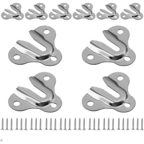 Lot de 10 cintres robustes en forme de trou de serrure, support de suspension pour cadre photo, porte-gobelet, porte-clés, manteau, planche en bois, plaque de suspension murale (argent brossé) (1/5)