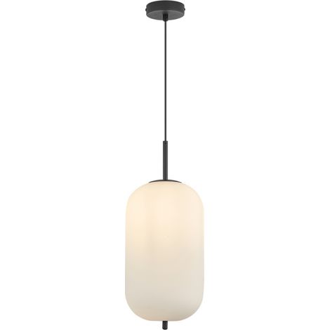 Suspension cylindre verre opale 23W IP20 E27 Diam 200mm (1/4)