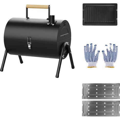 Parrilla de carbón para exteriores, diseño portátil, cocina por ambos lados, color negro. (1/2)
