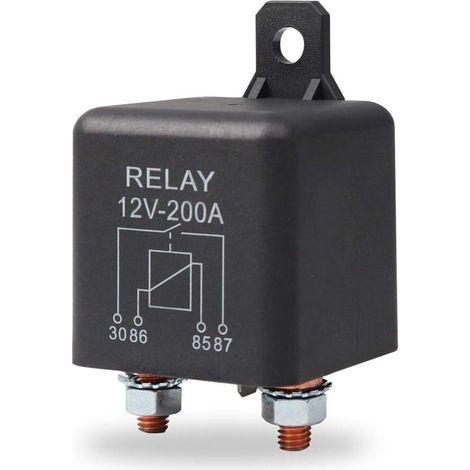 Relè elettromagnetico a 4 pin da 12 V 200 A con ingombro a 2 pin + 2 terminali – Separatore/accoppiatore di batteria per auto, camion, barca, motorino di avviamento – ZL180