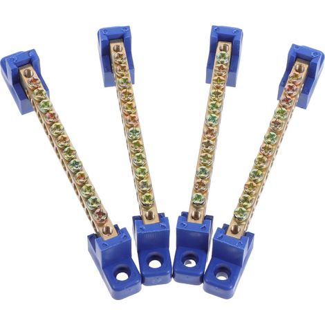 Bornier Connexion Électrique pour Terre en Cuivre de 4 Pièces  Installation Simple, Liaison Sûre, Barre Omnibus Marine, Bloc de Mise à Terre pour Circuit (1/5)