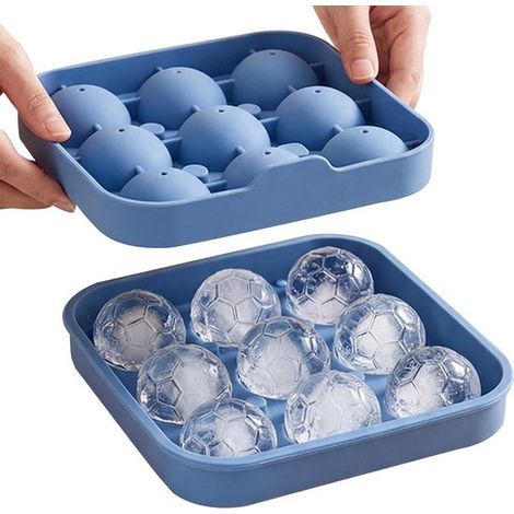 Moldes de silicona para hielo, 9 formas flexibles, para el hogar, la cocina, agua, cócteles, whisky, café, zumos y fiestas (1/5)
