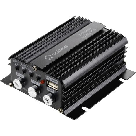 Renkforce RF-CMP-202 2-Kanal Endstufe 100 W Bluetooth®-/USB-Audiowiedergabe, Lautstärke-/Bass-/Höhen (1/5)