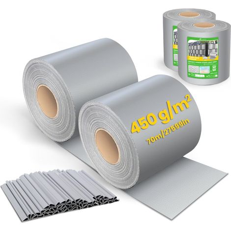 Brise Vue Occultant Clôture en PVC 450 g/m² Protection Visuelle pour Jardin Lamelle Occultation 19 cm x 140 m avec 80 Clips de Fixation pour Panneau Grillagé Clôtures Rigides Gris Clair (1/5)