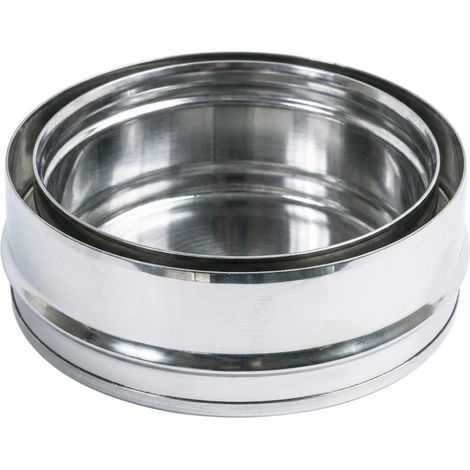 MAKA Tappo Cieco Canna Fumaria Doppia Parete Aria Inox Inox Ø 200 mm (esterno 250) (1/5)
