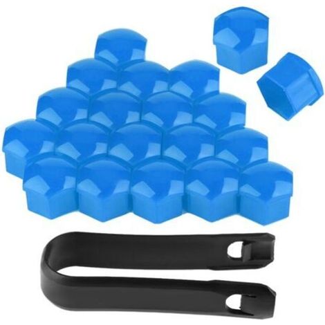 20 Pièces 17Mm écrou de Roue de Voiture Moyeu Automatique S Th Couverture G 17Mm écrou de Roue Couvre 17Mm Enjoliveurs de Roue G Couverture een (Blue)