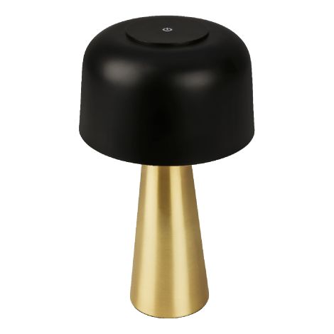 Lampada da tavolo BT10005 nero/oro a batteria ricaricabile per arredo illuminazione