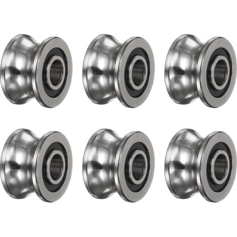 6Pcs Roulement de Guidage de Piste à Rainure U Sg22 8x22,5x14,5mm (1/4)