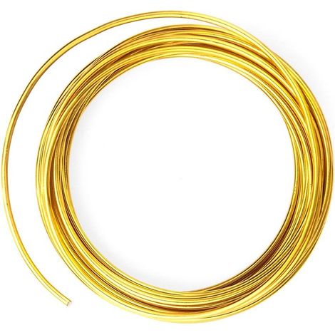 Alambre de metal dorado de 2 mm y 5 m