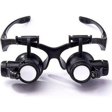Lunettes Loupe avec Éclairage LED pour Bijoutier, Loupe de Précision avec Lampe Intégrée, Outil de Travail pour Joaillerie, Vision Agrandie Netteté Maximale, Usage Professionnel et Loisirs Créatifs (1/5)
