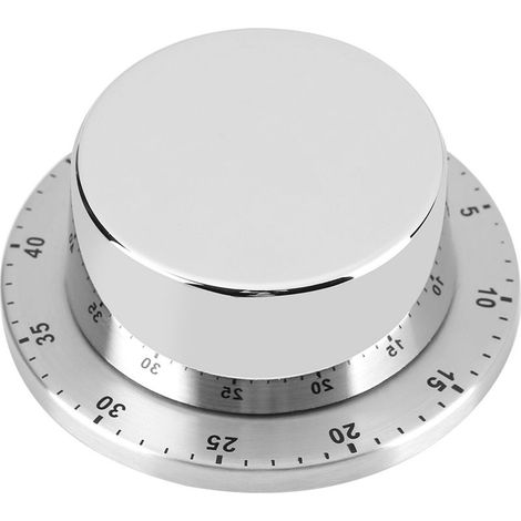 Manueller mechanischer Küchentimer mit Magnetfuß, Countdown-Kochtimer, Silber (1/5)