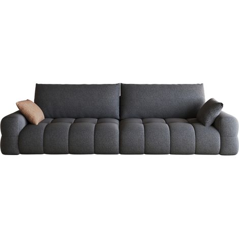Sofá modular sin montaje 260 cm en tejido gris oscuro MODENUIT (1/5)