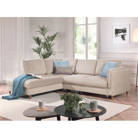 Brooke - canapé d'angle gauche - convertible - 5 places - en velours