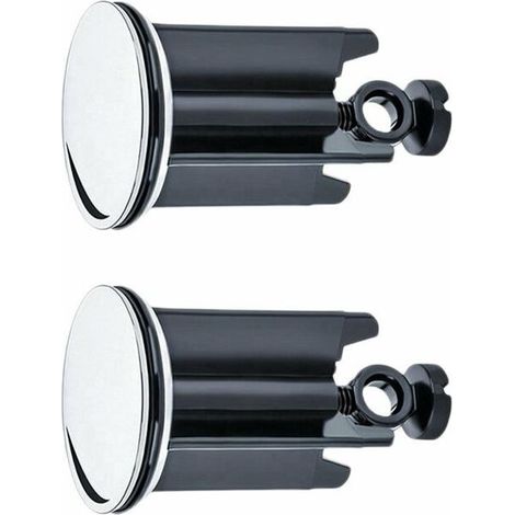 Bouchons de lavabo universels pour lavabos Ø 40 mm, lot de 2, bouchons de vidange chromés, en laiton, avec joint en caoutchouc, bouchon réglable en hauteur, vidage de baignoire en inox, BR-Vie (1/5)
