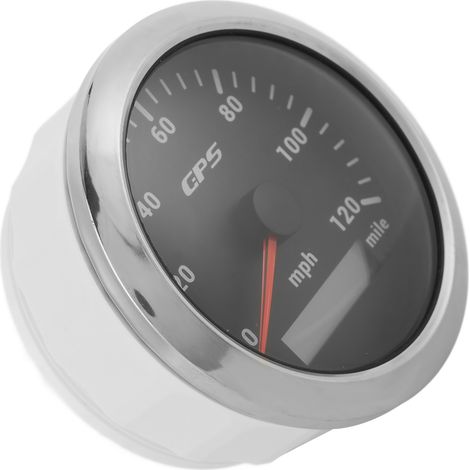 85 mm wasserdichter IP67 GPS-Tachometer 120 MPH/h Kilometerzähler Schwarz für Auto-Armaturenbrett (1/5)