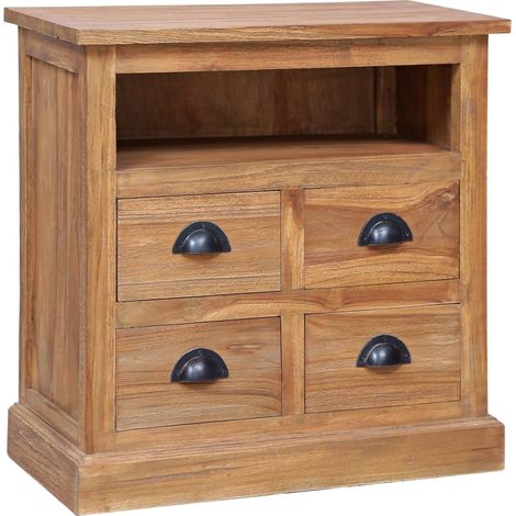 Mesita de noche madera de teca maciza 60x30x60 cm vidaXL (1/5)