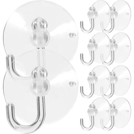 Lot de 50 crochets à ventouses pour porte douche et vitrée, en PVC (1/5)
