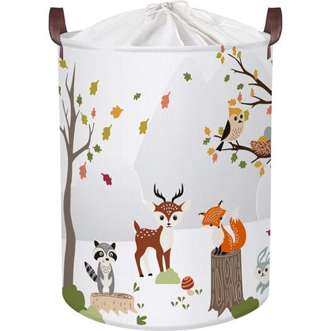 Panier Rangement Bébé pour Jouets Corbeille a Linge Animaux Forêt  Boite Couvert, Pliable, Cube de Tissu, Jouet Enfant, Bac a Sale, Impermeable (1/5)