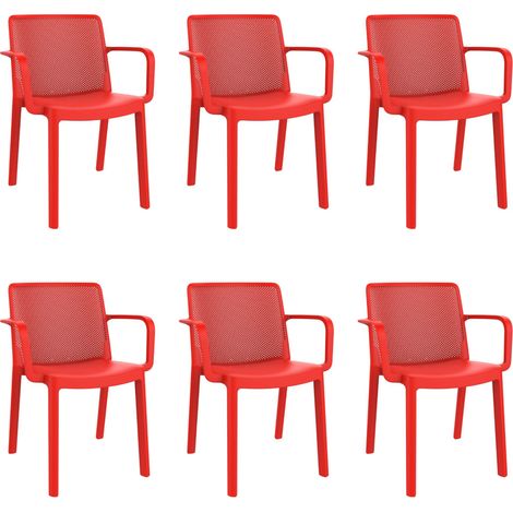 garbar FRESH Set 6 Silla Con Brazos Interior, Exterior Rojo