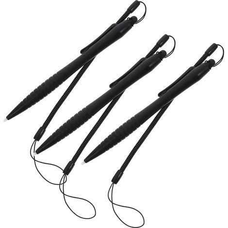Stylet Tactile Abs Noir 3 Pièces avec Cordon Anti-Perte pour Dessin et Écriture Fluide sur Écran Résistif, Compatible Équipements de Navigation et Terminaux Pos (1/5)
