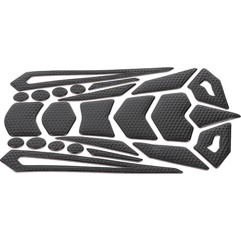 Autocollant en caoutchouc réservoir moto noir, décalcomanie protection essence huile, motif arête de poisson (1/5)