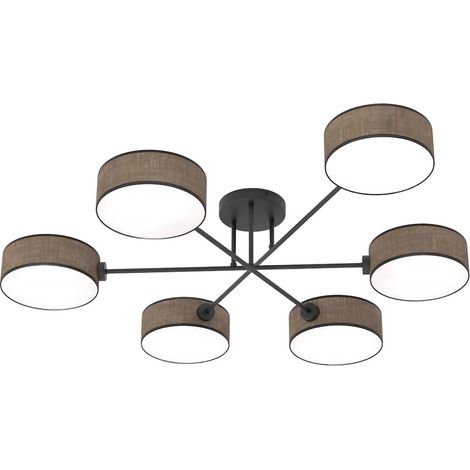 Plafoniera Sputnik moderna nero/marrone 6xE14 MAGA Emibig (1/5)