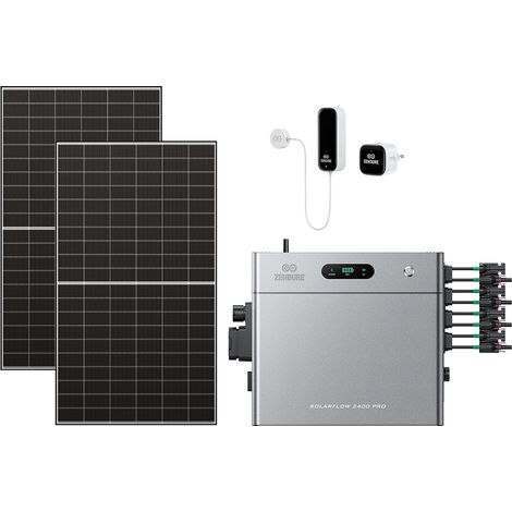Zendure SolarFlow 2400 Pro – 2400W AC bidirektional, 4800W PV-Eingang, bis 16,8 kWh erweiterbar, Plug & Play, IP65, mit Smart Meter D0 (2.4 kWh), 500W×2 bifazialen Panels