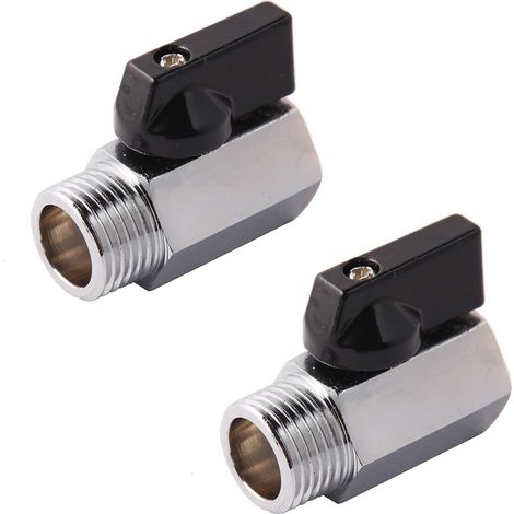 lot de 2 1/2" Brass Mini Ball Valve NPT Female x Male Shut Off Valve (1/5)