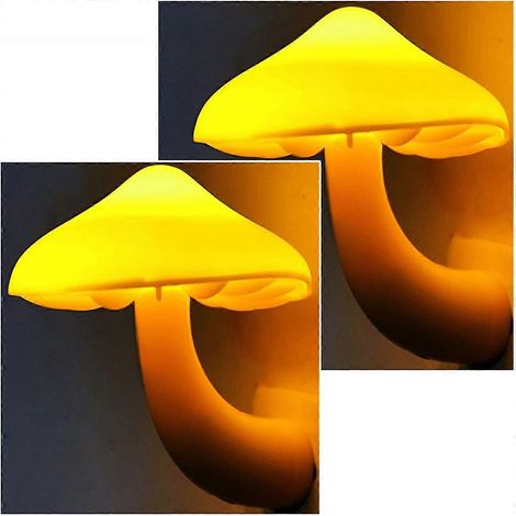 2Pack Mushroom Night Light Plug in Lamp,Led Night Lights for NightLight Wall Mushroom Decor Lamp for Bedroom,Toilet,Stairs,Kitchen,Hallway (1/5)