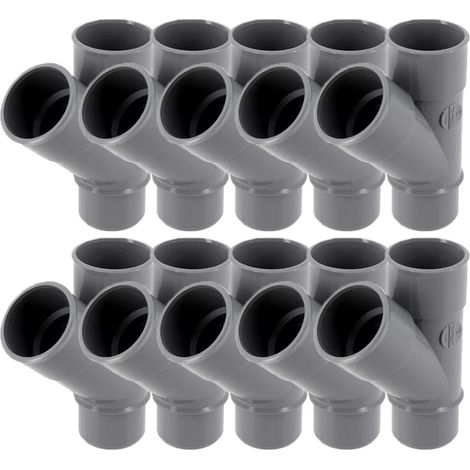 10 culottes pvc évacuation Ø40 Mâle Femelle 45° - Nicoll (1/4)