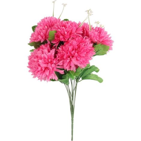 Strauß aus 12 künstlichen Chrysanthemen mit rosa Akzenten – perfekt für Allerheiligen (1/3)